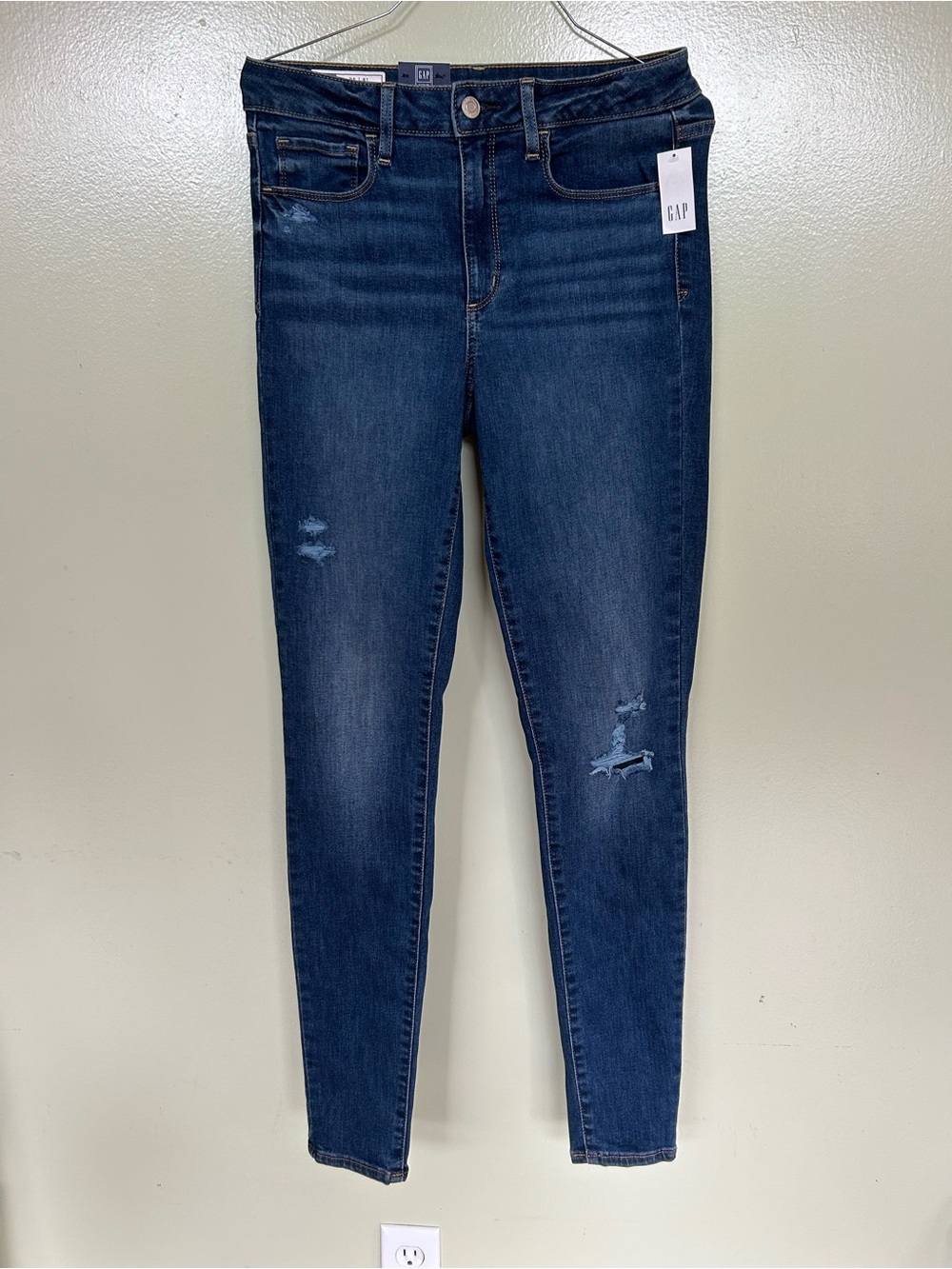 GAP Women's Indigo Skinny Jeans with Light Distress
